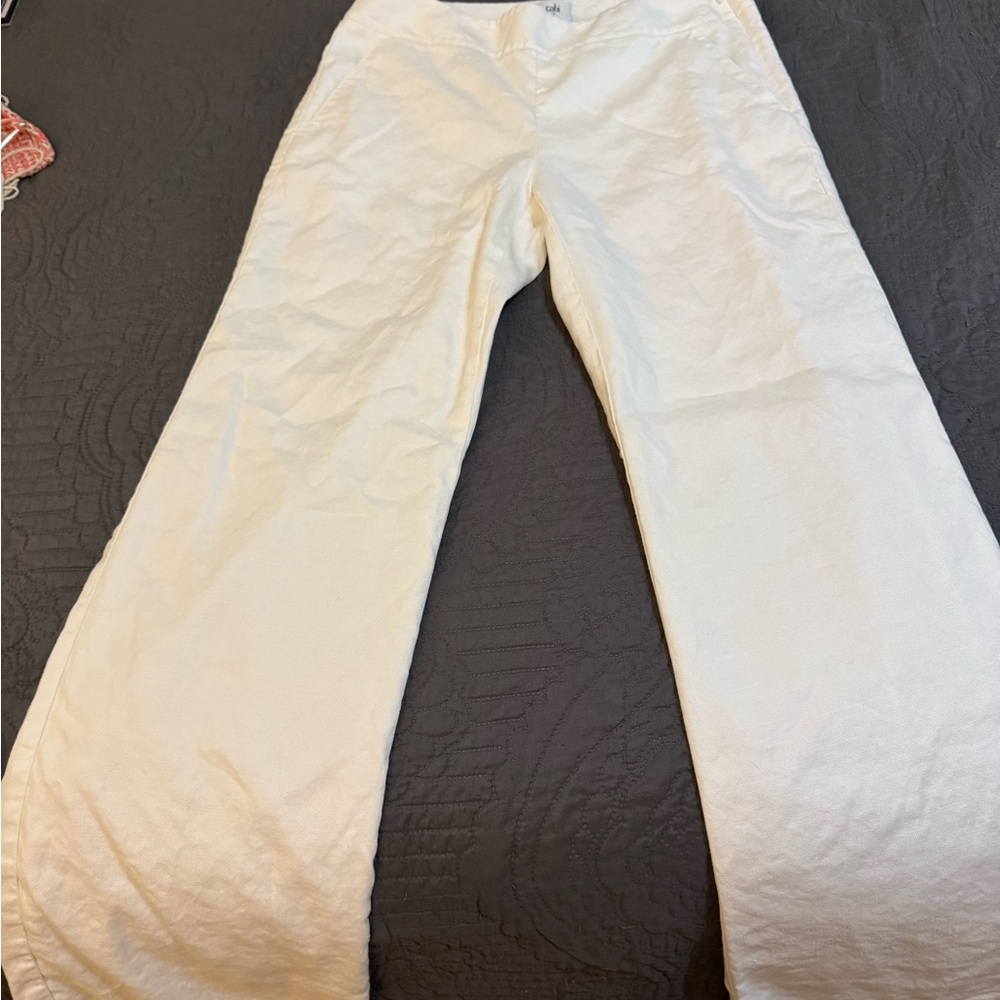 Cabi White Wide Leg Pants